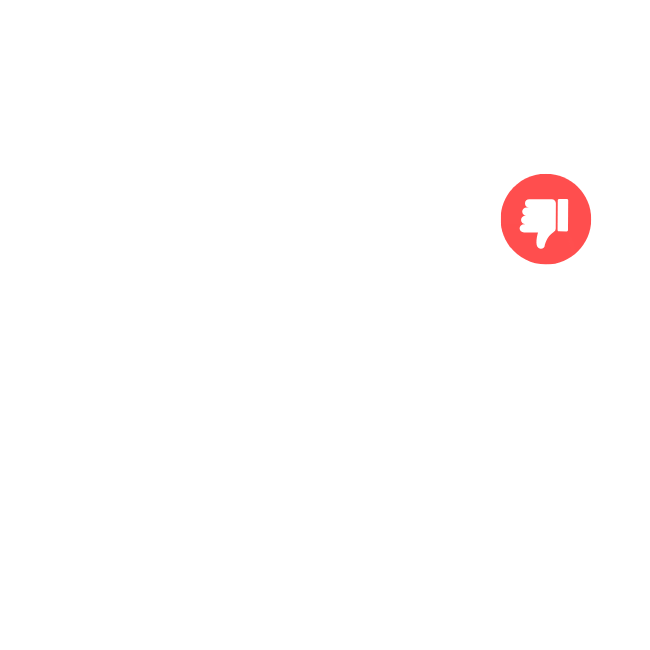Three out of five stars rating with a red thumbs-down symbol, representing customer dissatisfaction and lost trust.