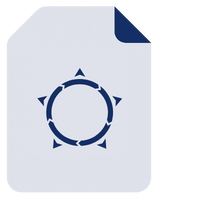 Icon of a haul route or flow map showing material movement from mine to stockpile.