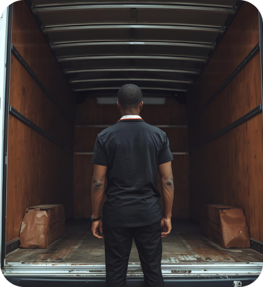 Missed delivery deadlines shown by a worker standing in an empty truck, highlighting risks to customer trust.