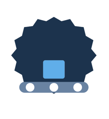 Factory conveyor icon symbolizing MES tracking jobs, OEE, and labor states but unable to forecast demand or reprioritize across departments.