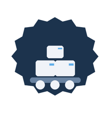 Stacked boxes icon representing WMS controlling inventory locations and movements but missing real-time alignment with production priorities.