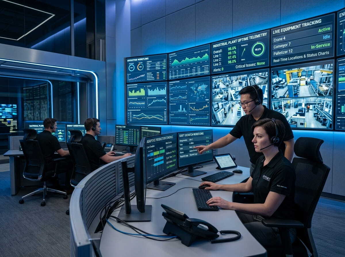 Real-time shift-level adaptive production scheduling and industrial control room telemetry