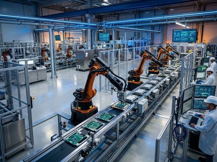 Smart Factory Robotic Assembly Line Orchestrated by Nexus IMES